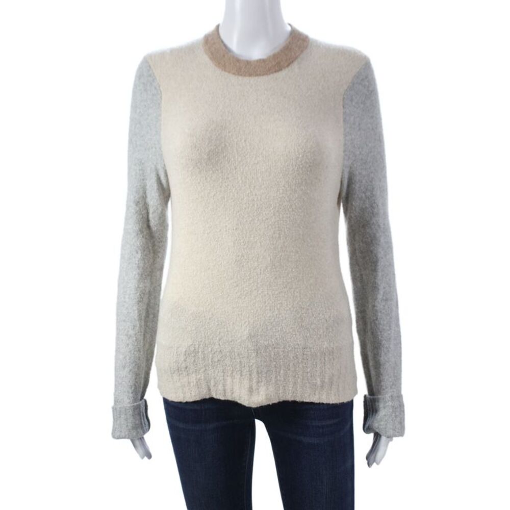 Faherty Womens Beige Pullover Crew Neck Long Sleeve Cotton Size XS